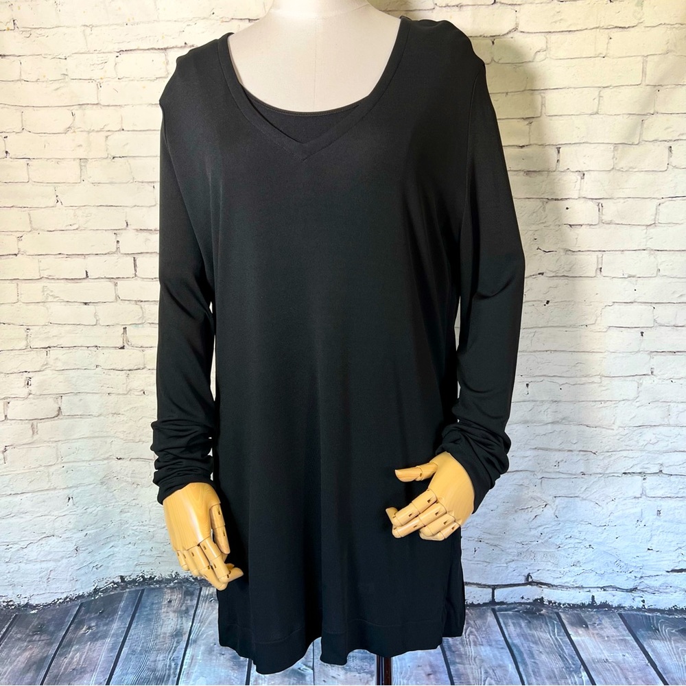🎉HP🎉 Byblos Rayon Loose Long Sleeve Top Lagenlook Tunic Made in Italy SZ 44 EUC